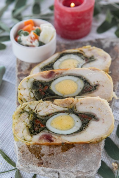 ARROLLADO DE POLLO RELLENO